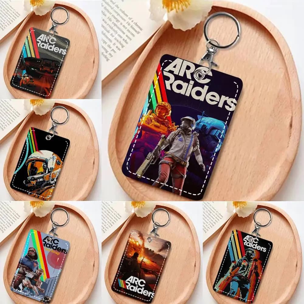 1 pz Portachiavi in pelle per carte di gioco A-arc Raiders, custodia per tessere d'accesso, porta carte, anello portachiavi