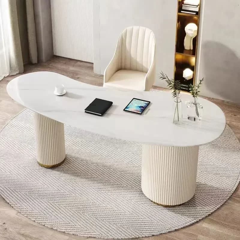 Scrivania per Computer a Forma Moderna, Tavolo da Ufficio, Organizzatore per Camera da Letto, Tavoli da Conferenza, Postazione di Lavoro, Arredamento Esecutivo