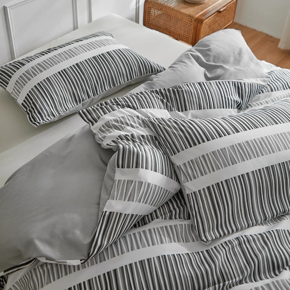 Set Copripiumino Letto Singolo Matrimoniale Queen King Size 135x200 Coperta Nordica 240x220 Biancheria da Letto a Righe 200x200