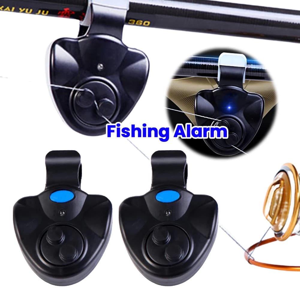 Fishing Bite Alarm ABS Fishing Rod Attached Electronic Buzzer Night Indicator Alert Light Outdoor Fishing Tool for Fisherman