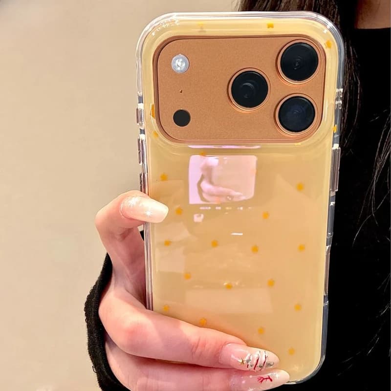 Fashion Yellow Star Pattern Phone Case For iPhone 17 Pro 16 15 14 13 12 11 Pro Max 16e 17 Air X XR XS Max 7 8 Plus Soft Cover