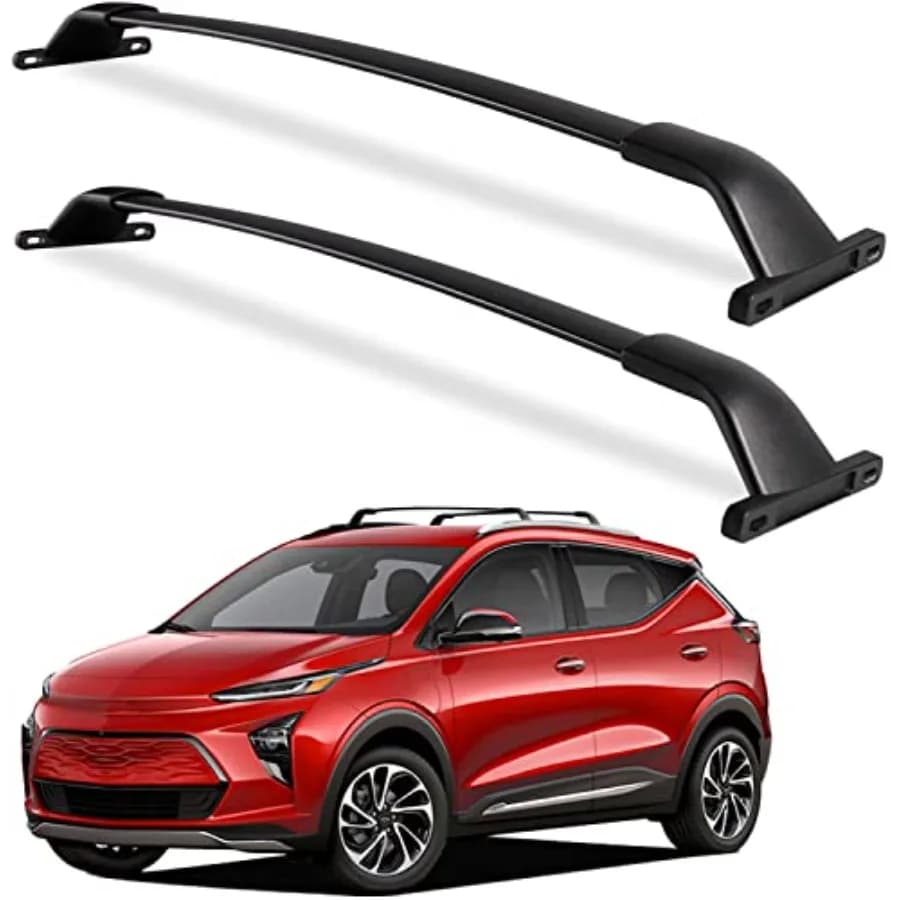 Barre Portatutto Trasversali 220lb in Alluminio Rinforzato Compatibili con Chevy Chevrolet Bolt EUV 2022-2026 Nere per Canoe Kayak Bici Carico Bagagli