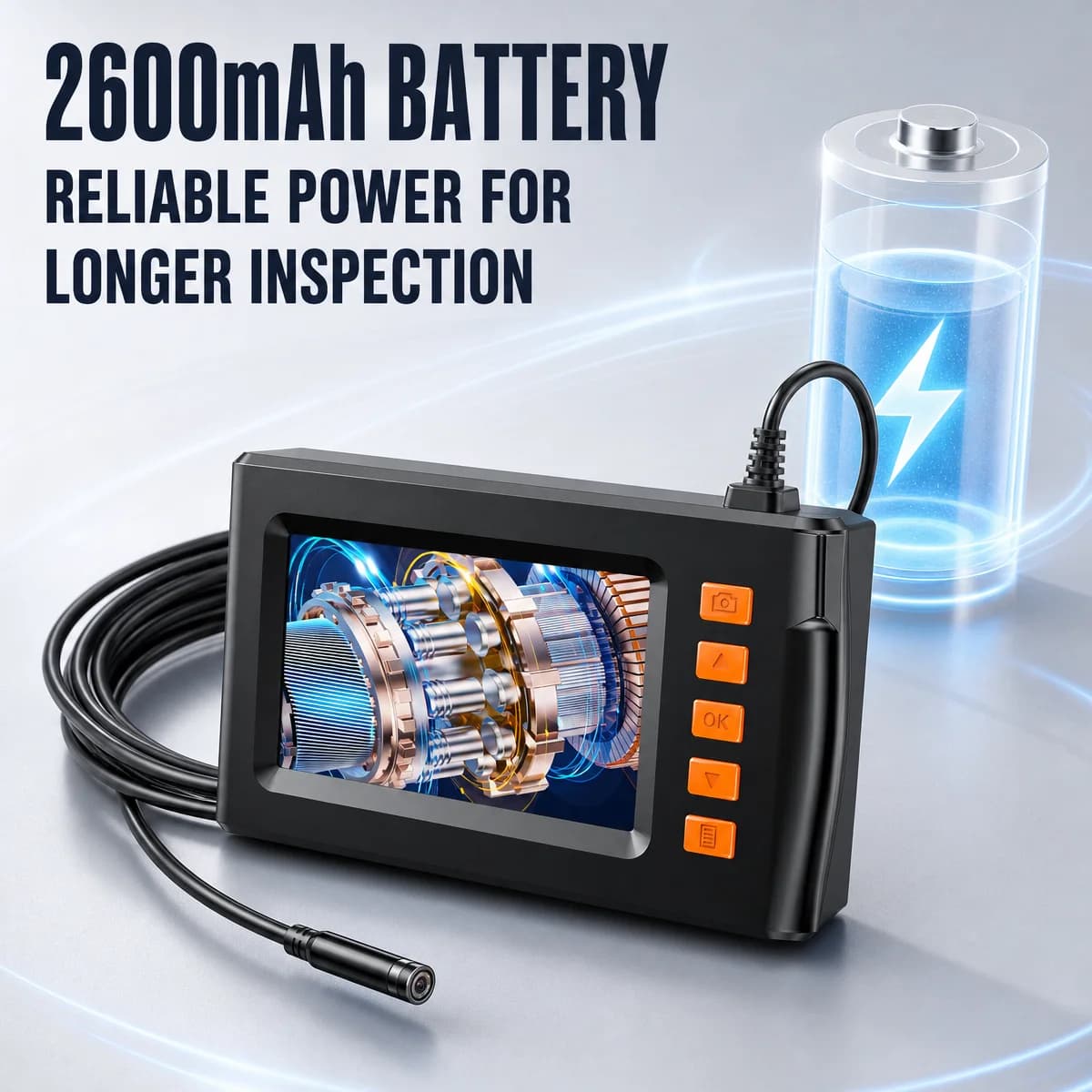 Dual Single 4.3" IPS Industrial Endoscope Camera 1080P HD Borescope Inspection Snake Camera Auto Engine Cylinders Pipe Drain