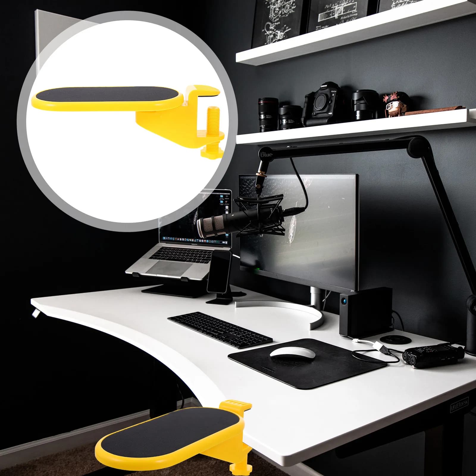 Poggiapolsi Ergonomico per Tastiera, Antiscivolo, per Computer, Laptop, Scrivania, Casa, Ufficio, Caffetteria, Riduce l'Affaticamento
