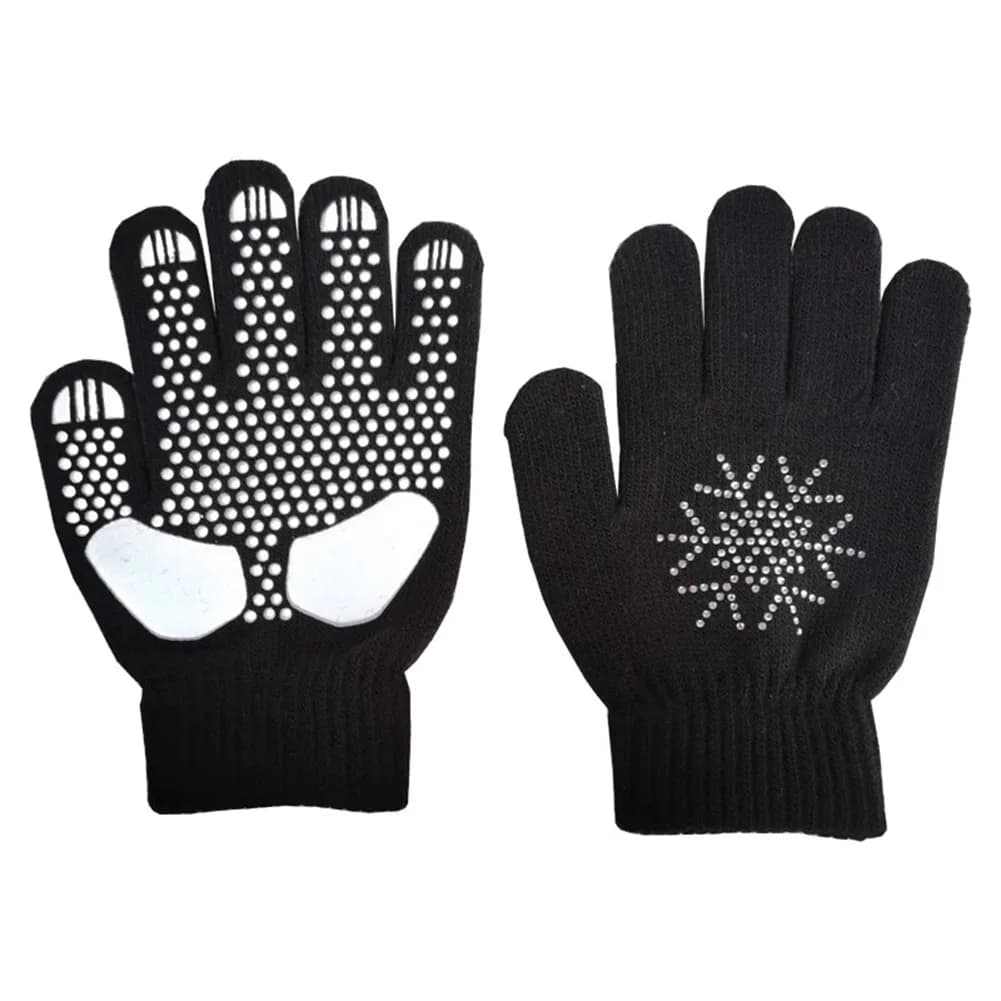 1 paio di guanti da sci e pattinaggio su ghiaccio, caldi, antiscivolo, in cotone ed elastan, taglia S/M/L, per bambini-adulti, guanti da pattinaggio antiscivolo, resistenti al freddo