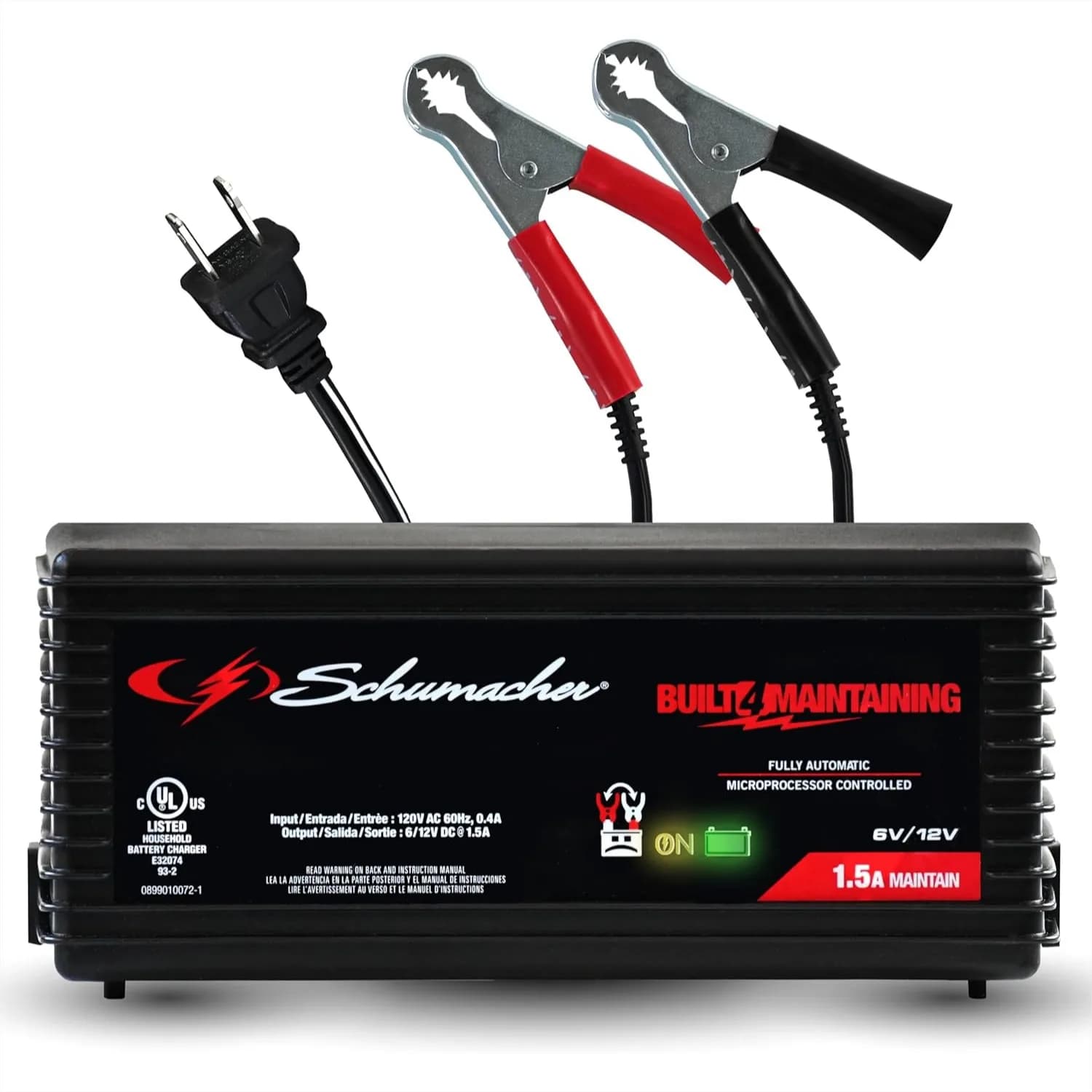 Caricabatterie e Mantenitore per Auto 1.5A, 3-in-1 per Batterie Automobilistiche e Marine 6V/12V