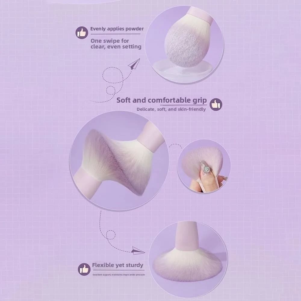 Set di 10 Pennelli da Trucco Super Morbidi e Durevoli, in Fibra Sintetica, Facili da Pulire, Pennello per Blush, Pennello per Ombretto, Strumento per Sfumare il Fondotinta