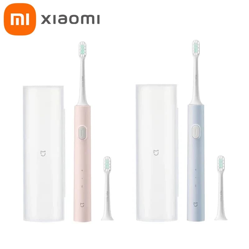 Set Spazzolino Elettrico XIAOMI Mijia T200C, Spazzolino Sonico Intelligente a Vibrazione Ultrasonica, Impermeabile IPX7, Pulitore per Sbiancamento Denti