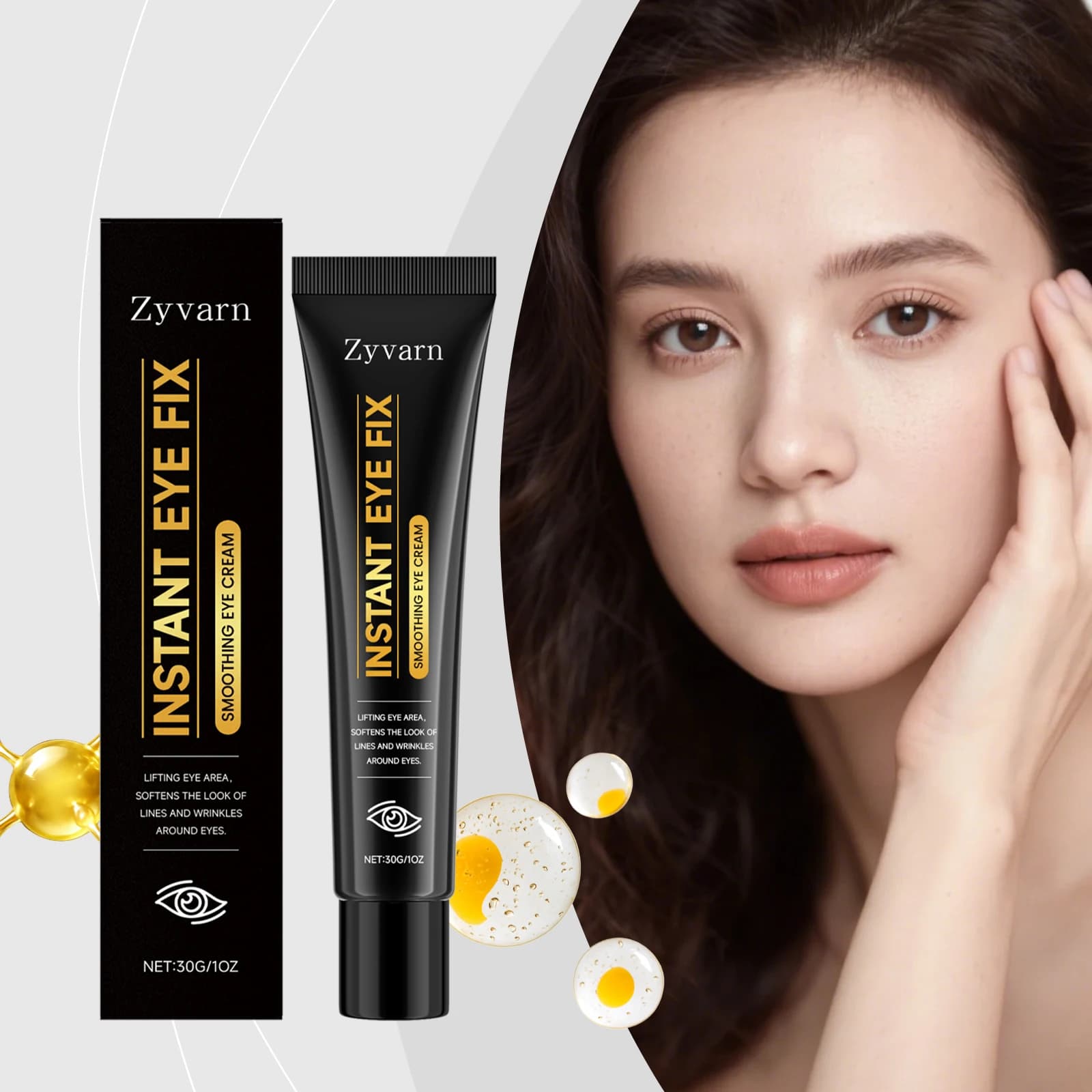 Zyvarn Moisturizing Eye Cream Dark Circles Removal Anti Bags Reduces Puffiness Fast Acting Firming And Lifting Massage Skin Care