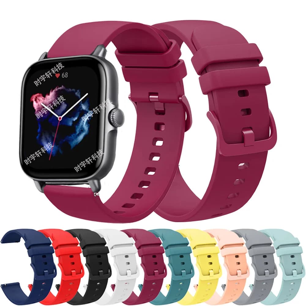 Per Amazfit Bip 3 Pro/S Lite/U Pro/GTR 42mm Correa 20mm cinturino in silicone per Amazfit GTS 4 2 Mini/2E 3 braccialetto da polso