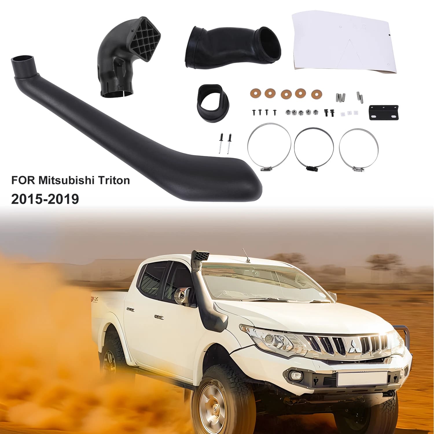 Auto Snorkel Air Suction Kit For Mitsubishi Triton MQ 2015 2016 2017 2018 2019 2.4L Diesel Turbo 4N15 Off Road 4x4 Accessories