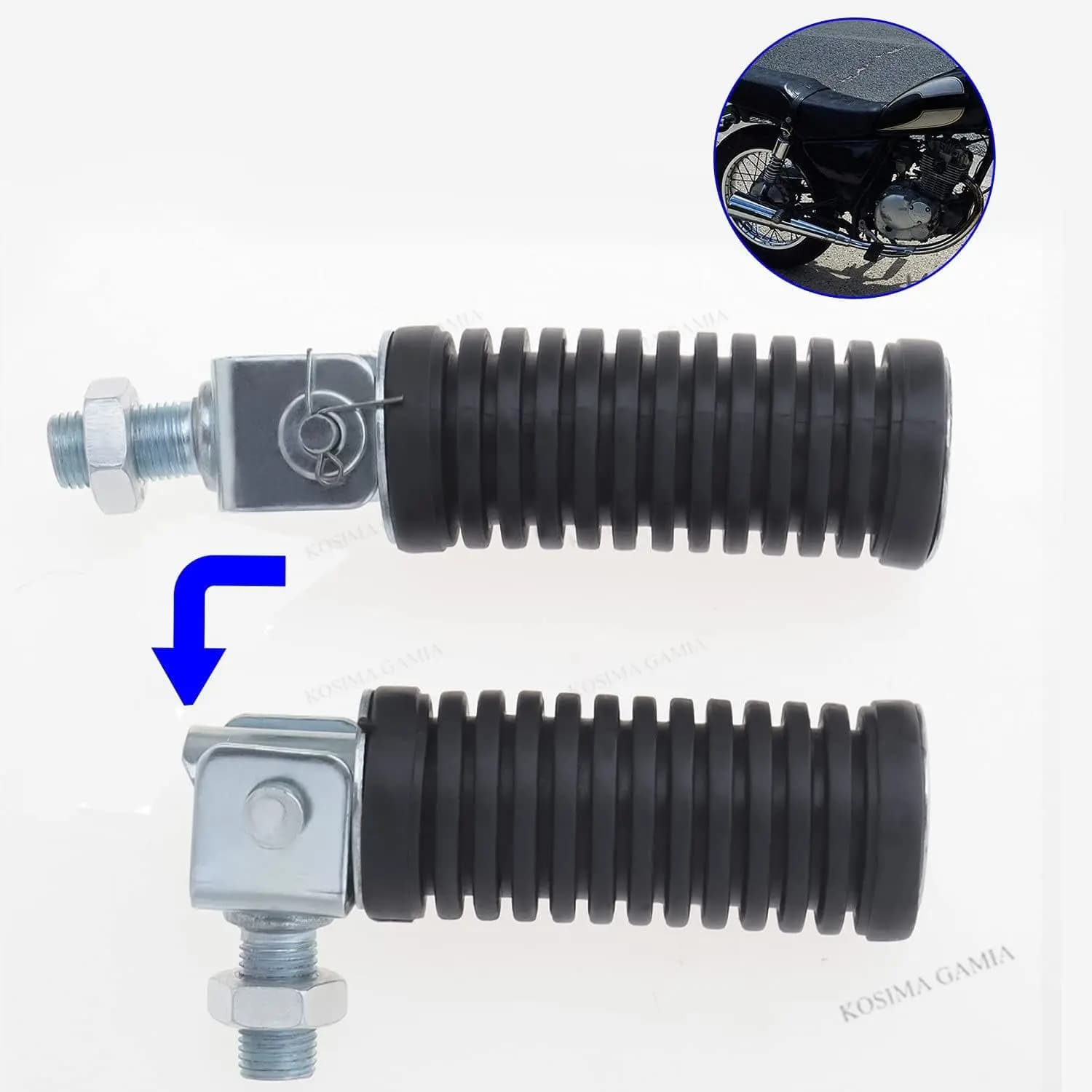 1 Paio di Poggiapiedi Pieghevoli in Alluminio per Moto con Filettatura da 10mm, Poggiapiedi Sinistro e Destro, Accessori per Moto