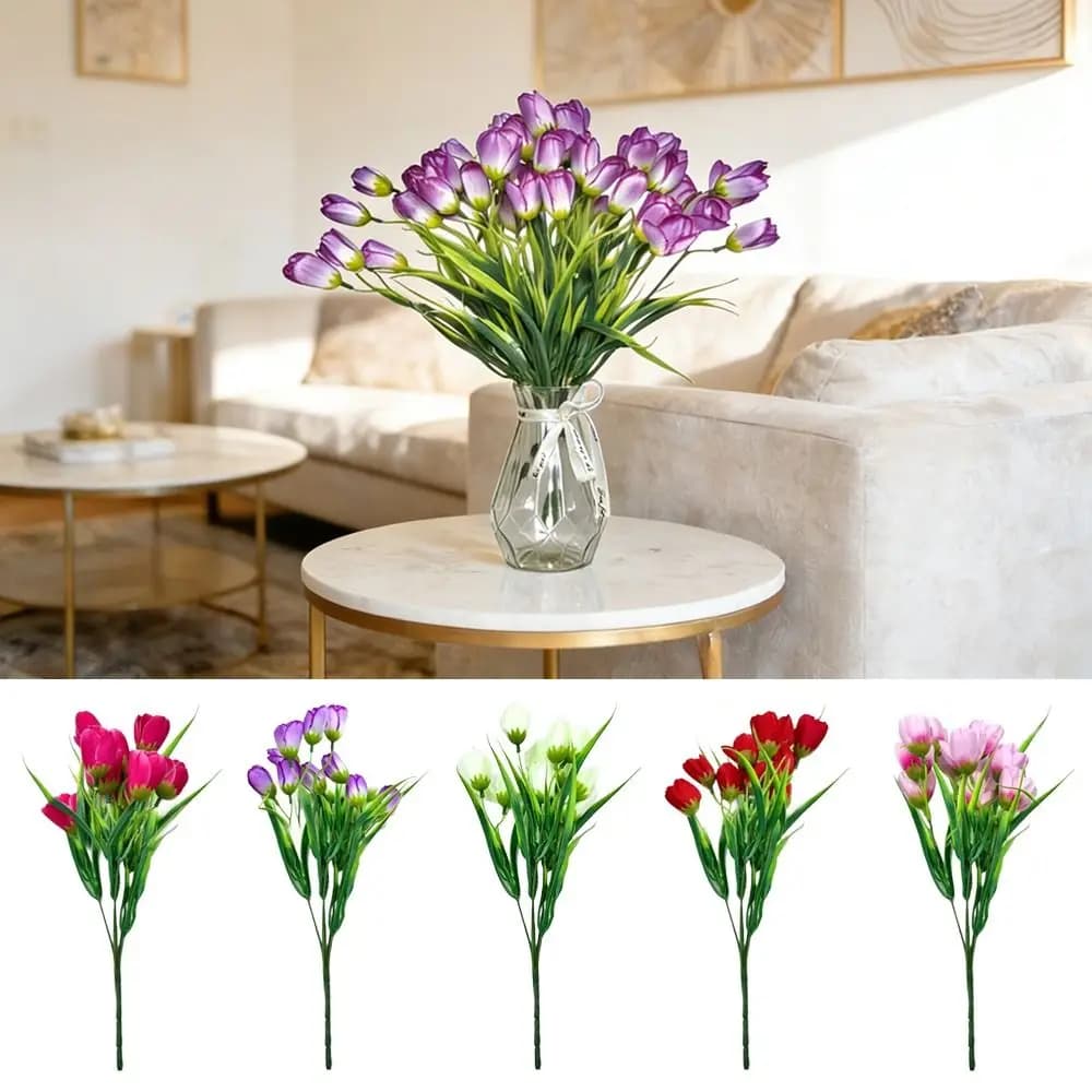 Artificial Plants, Fin Flowers, Roses and Royal Tulips, Simulated Flowers Soft for Fai-da-Te Decorations, Valentine's Day Gift