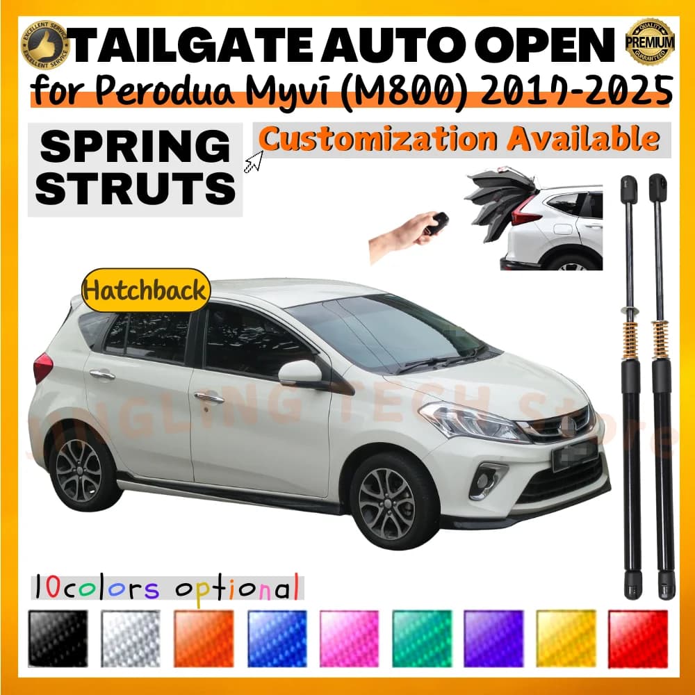 Qtà(2) Ammortizzatori per bagagliaio con molla per Perodua Myvi (M800) Hatchback 2017-2025 Supporto per sollevamento bagagliaio portellone posteriore Ammortizzatori