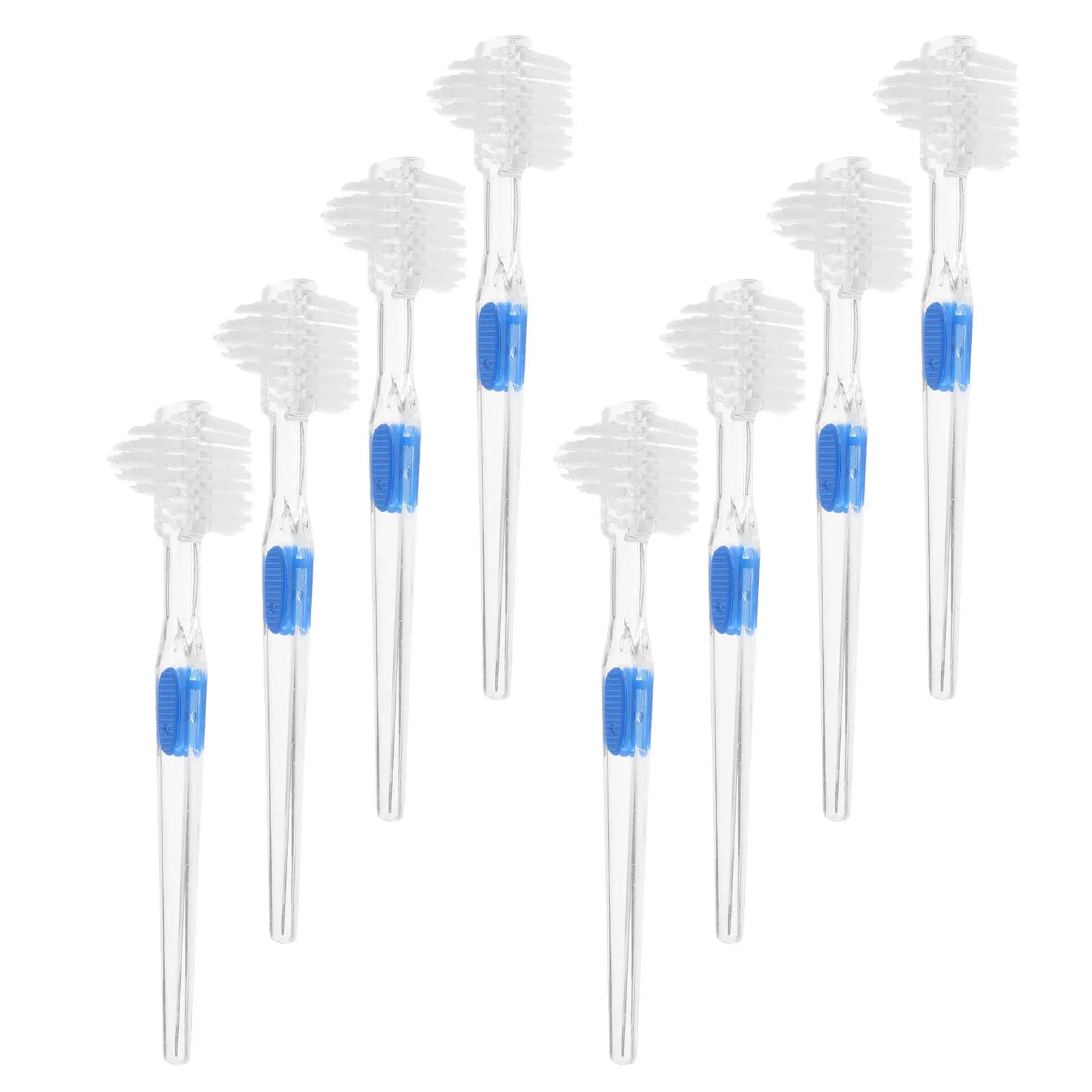 Set of 8 Soft Brushes for Adult Dentaries, Extra Delicates, Small Head, Double Side, Professional Cleaning Tool for Orthodontic Containers, Ergonomics