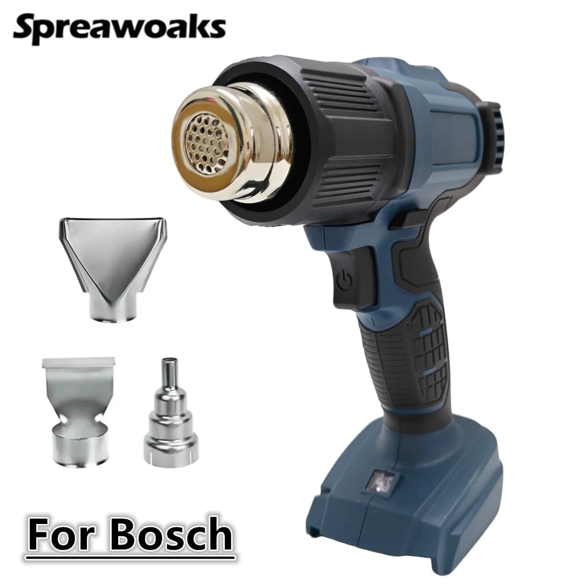 Pistola ad aria calda senza fili 540 ℃ Pistola termica elettrica con utensili elettrici a 3 ugelli per batteria Bosch BAT GBA 18V