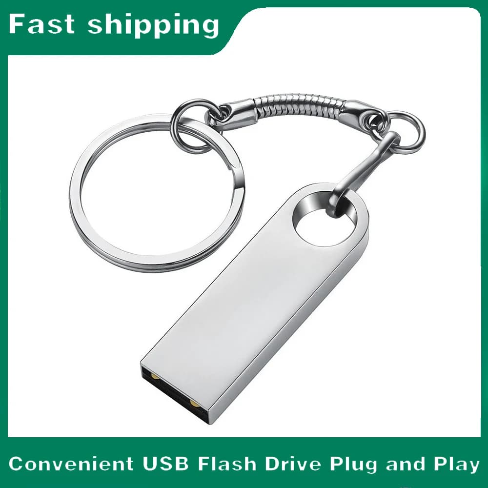 Fashion Metal USB 2.0 Flash Drive 128GB 64GB 32GB High speed Red Pen Drive 16G Memory Stick 8GB 4GB 2GB 1GB 128MB Silvery U disk