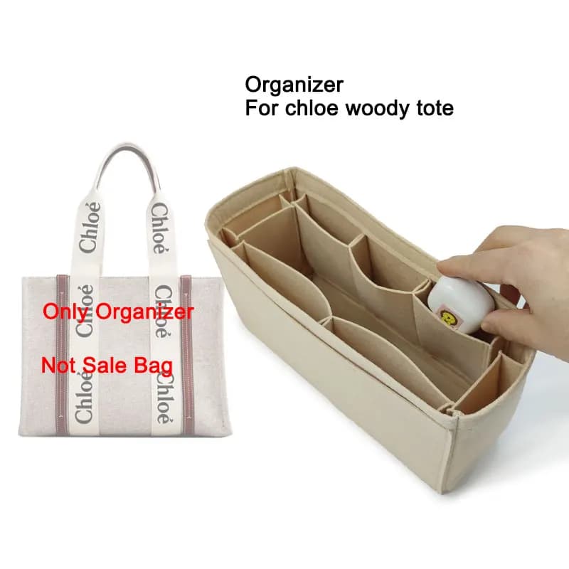 Organizer per borsa Chloe Woody Tote, fodera interna, borsa portaoggetti, borsa all'interno della borsa, borsa interna multi-tasca