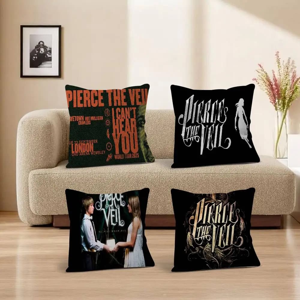 P-Pierce The Veil Band Pillow Cushion Cover Pillowcase Living Room Sofa Home Decor Customized