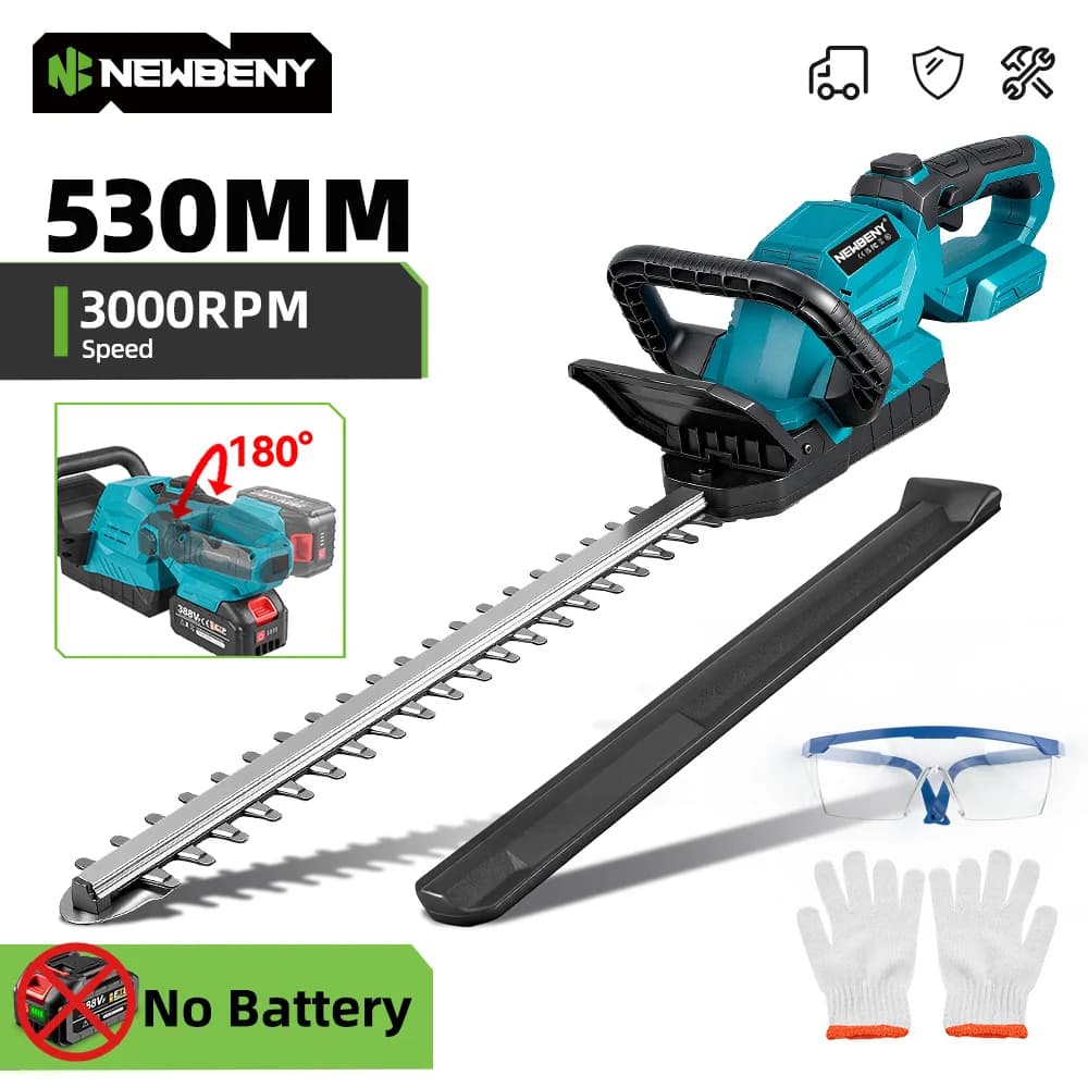 NEWBENY Electric hammer 530MM 3000RPM 180 ° Garden tool for potters for lawnmowers with adjustment angle for battery pin Makita