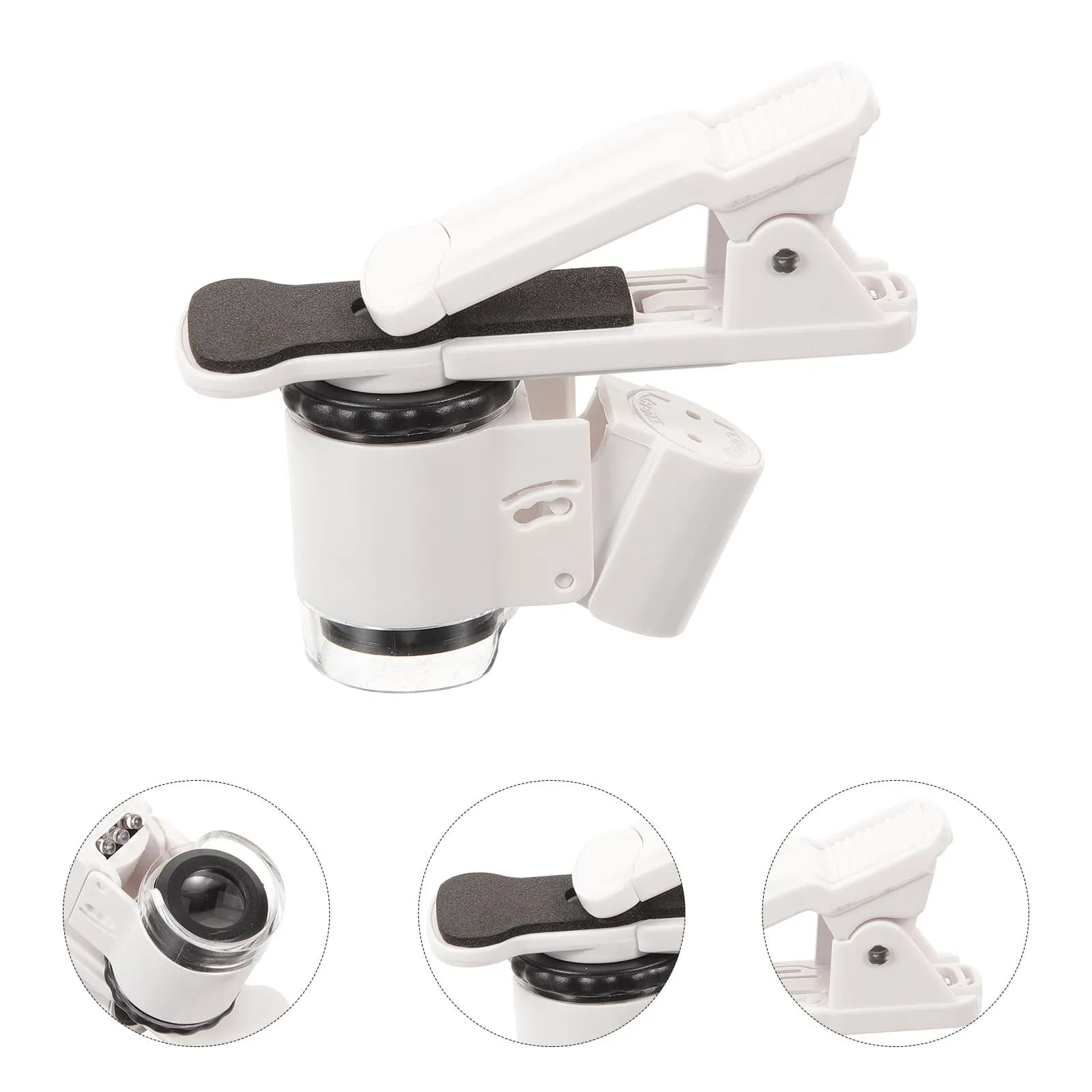 Lente d'Ingrandimento a Clip per Gioielli 45X, Lente Professionale Portatile per Ispezione Gioielli e Illuminazione Fotografica