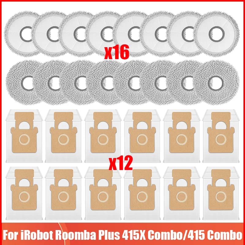 Replacement Dust Bag Compatible with for iRobot Roomba Plus 415X Combo 415 Combo /515 Combo /575 Combo Parts Mop Cloth Dust Bag
