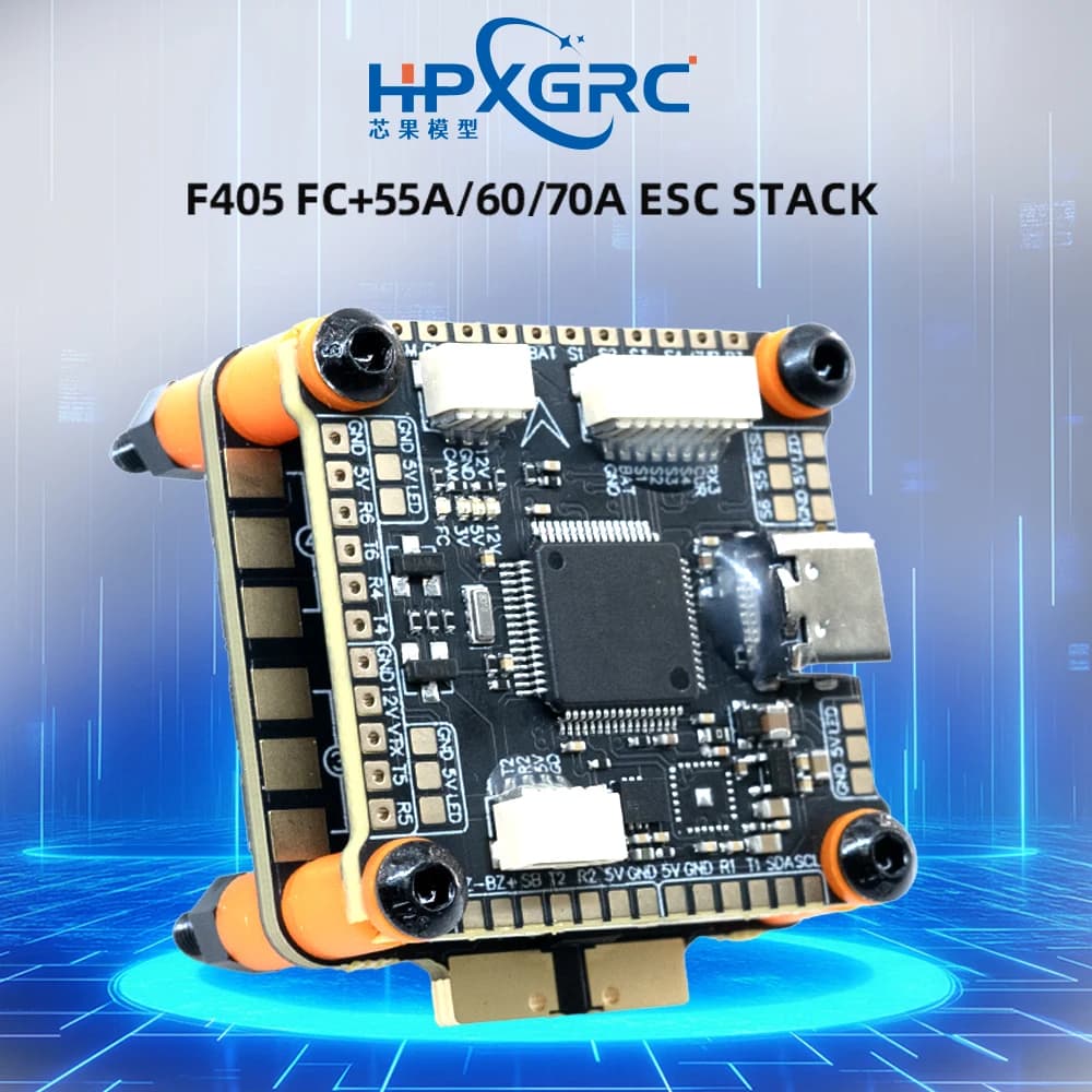 HPXGRC F405 Controllore di volo ICM42688P con 55A/60A/70A 4in1 Brushless ESC Stack 30.5x30.5mm per FPV Freestyle Racing Drone
