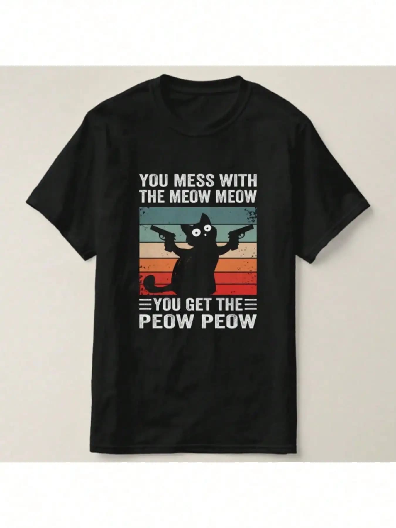 T-shirt con motivo gatto divertente
