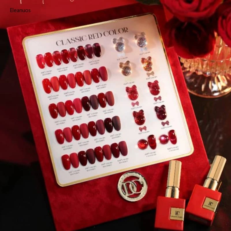 Dannycoll TPO/HEMA/TMPTA gratuito 30 pezzi autunno inverno marrone rosso gel set di smalti per unghie con carta colorata coreano Soak Off UV LED Gel 15 ml