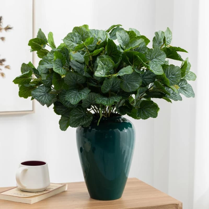 6 Pezzi di Foglie Artificiali di Douban in Plastica, Piante Verdi per Decorazione Soggiorno, Simulazione Foglie di Begonia Viola