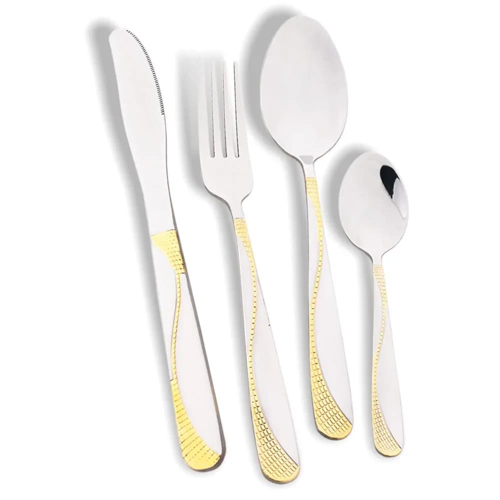 4Pcs Cutlery Set Knife Fork Spoon Dinner Flatware Set Mirror Stainless Steel Dinnerware Kitchen Home Tableware Silverware