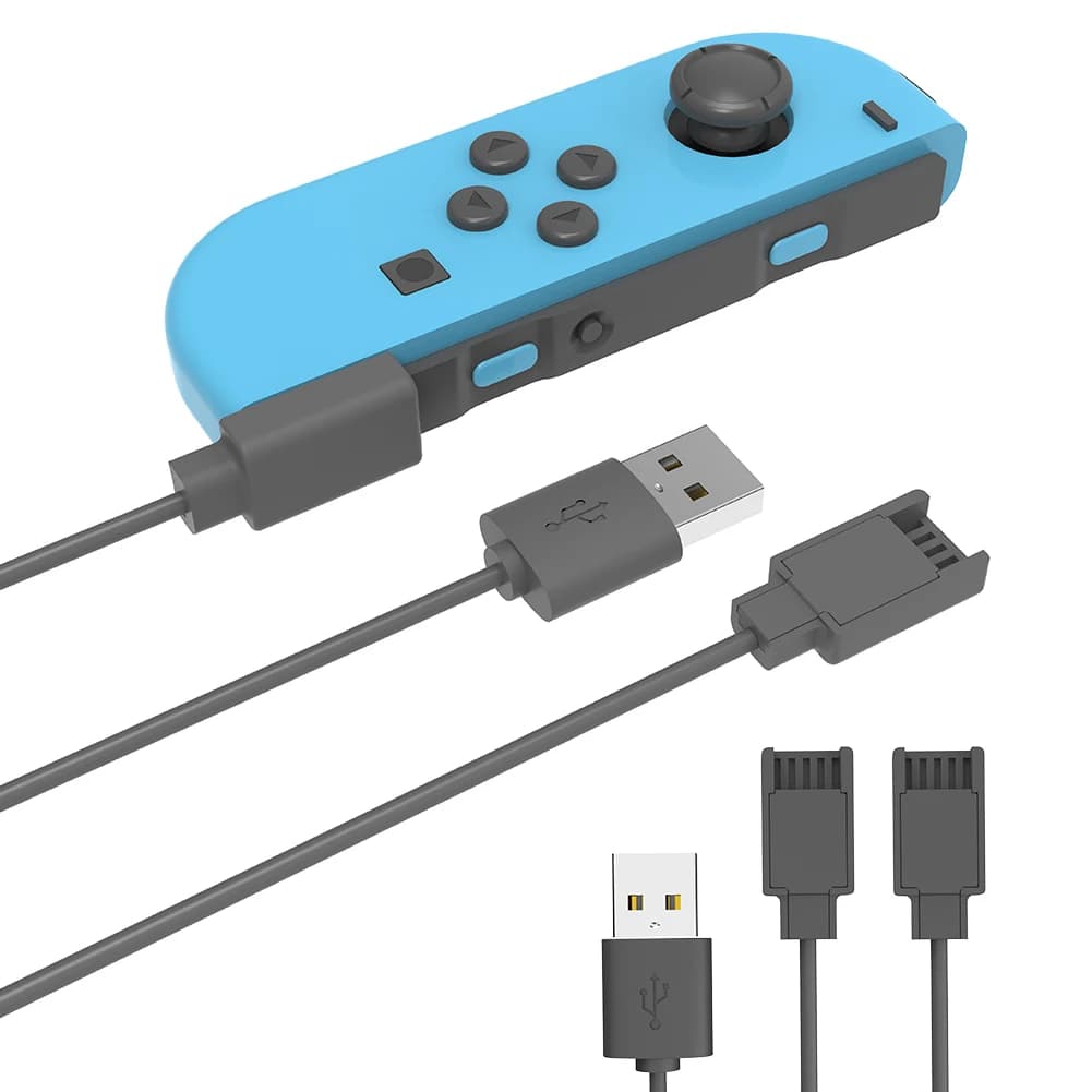 USB Charger Cable for Joycon Controller 2 in 1 Portable Charger Cable Travel Charging Cables for Switch Controller Charger