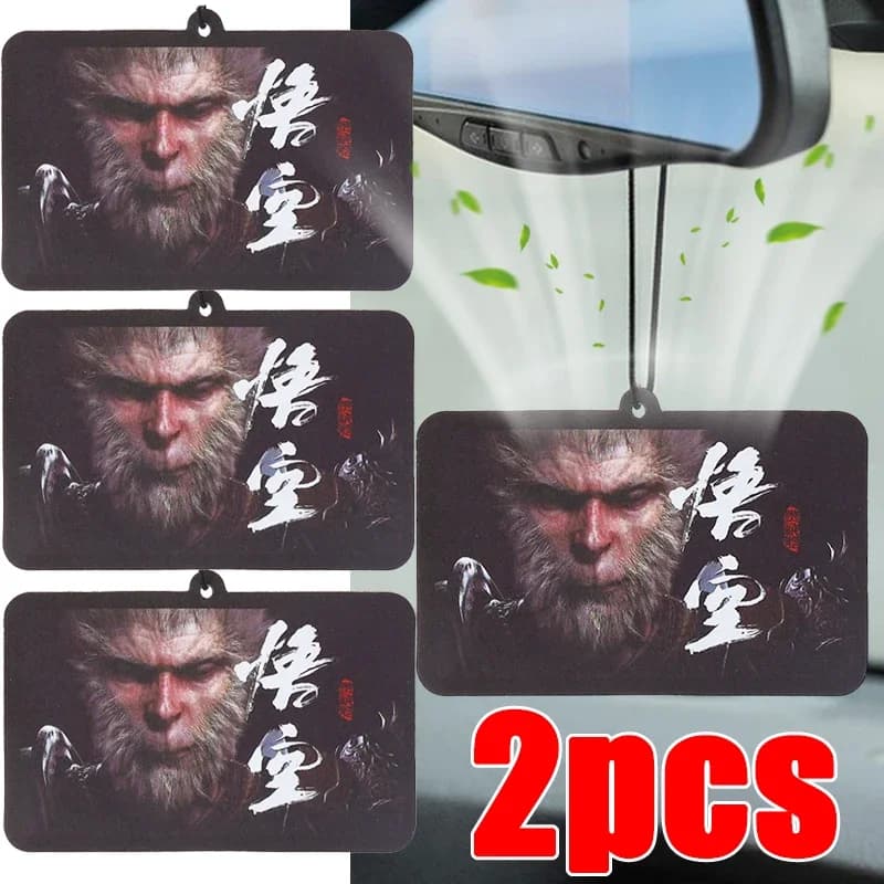 Black Myth Wukong Scented Pendant Mirror Car Rear Pattern Monkey King Cards Scented Interior Decoration for Deodorant Car For Environments