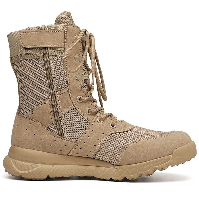 Stivali da Uomo alla Moda, Stivali Invernali in Pelle per Esterni, Stivali da Combattimento Traspiranti, Stivali da Deserto Taglie Grandi, Scarpe da Trekking da Uomo