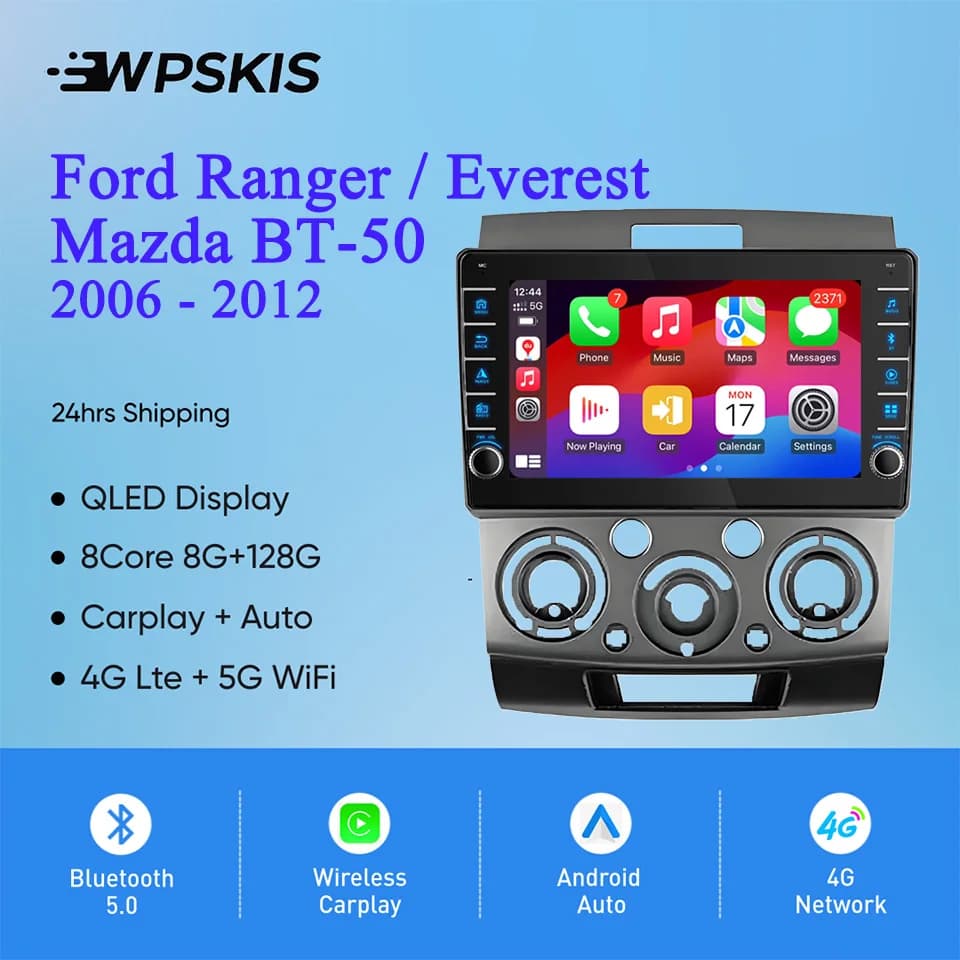 Android 14 8G Ram Autoradio Tavoletta di Navigazione GPS Per Ford Ranger Everest Mazda BT50 2006 - 2012 Auto Video Audio A/V Lettore RDS