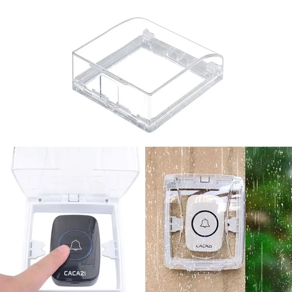 Copertura impermeabile per campanello senza fili campanello per porta intelligente pulsante per campanello campanello trasparente per esterni copertura impermeabile