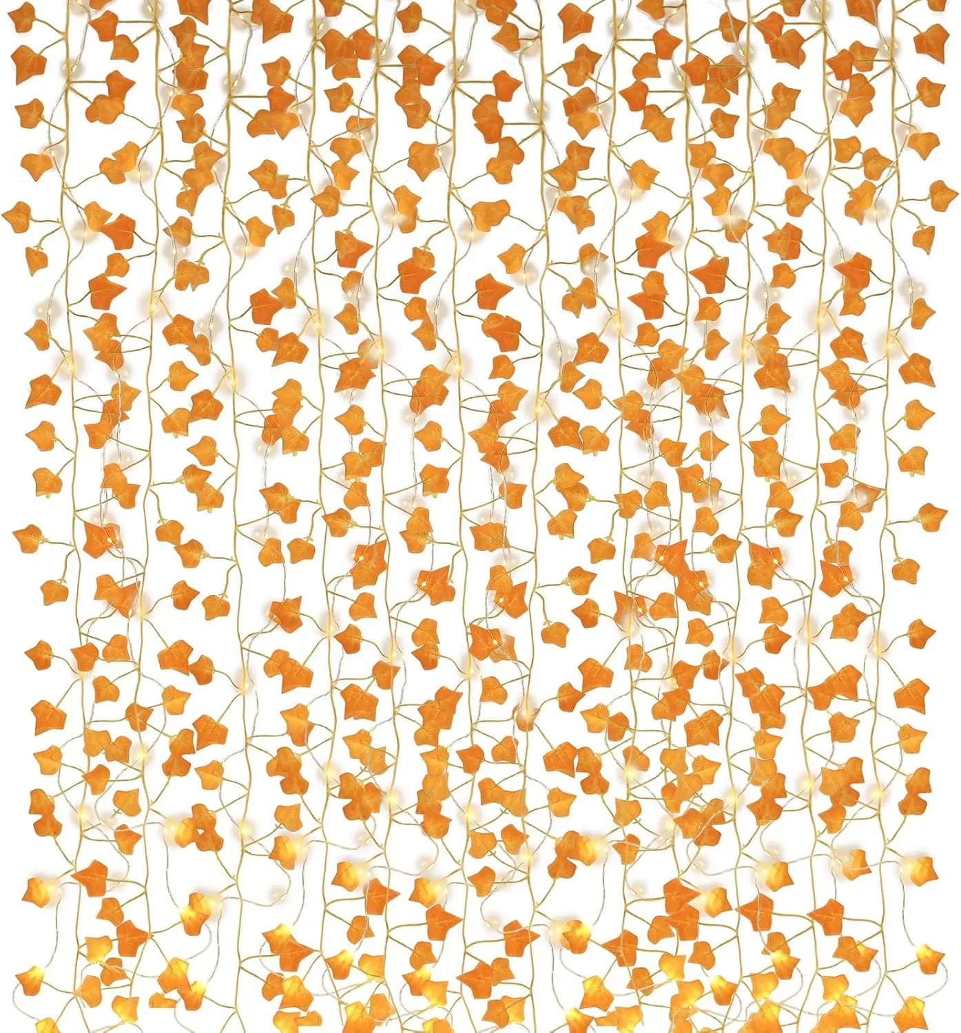 Confezione da 12 corde di viti finte di vite autunnali artificiali appese ghirlanda autunnale edera decorazione da parete piante di plastica foglie autunnali tutto l'anno
