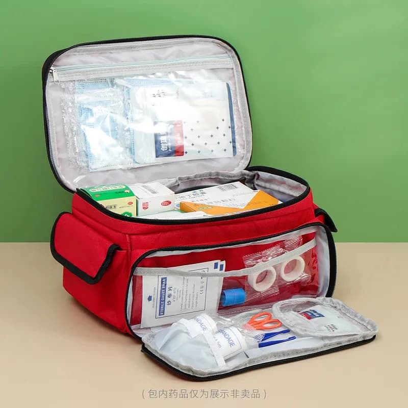 High-Capacity Portable First Aid Kit, Oxford Cloth Medicine Storage Bag, Travel Medication Organizer, Emergency Survival Case
