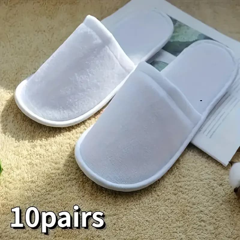 Pantofole spa da 10 paia Pantofole usa e getta chiuse in peluche spazzolato per uomini e donne adatte per famiglie Guest Hotel Tra