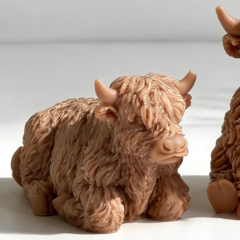 Highland Mucca Shaped Silicone Stamp for Candles and Flavours, Handmade Stamp in Yak Shaped Gesso, Supplies for Candles and Soaps Creation