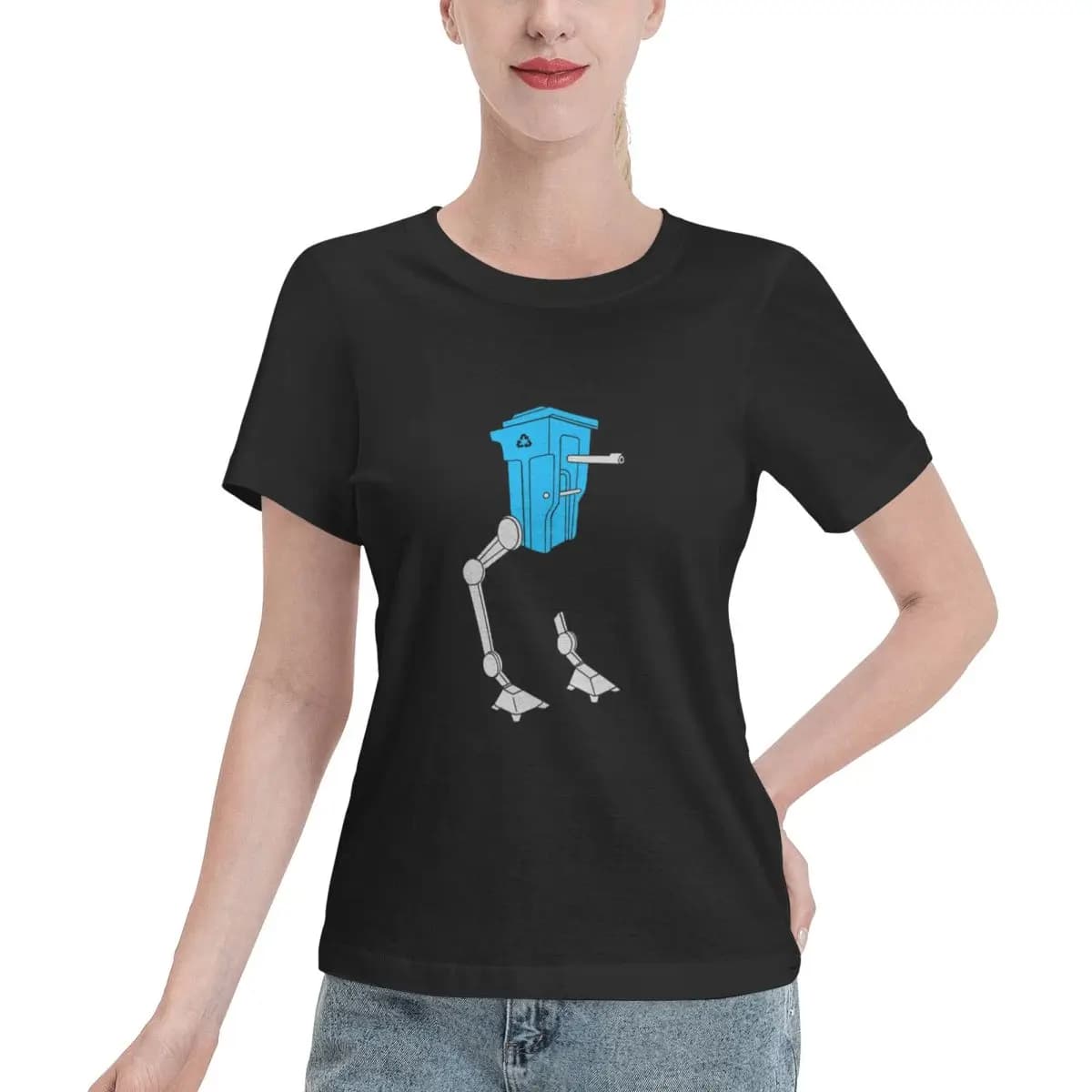 Trending Now AT-ST Walker Recycle Bin Women's T-shirt Trendy Casual College Girls Top