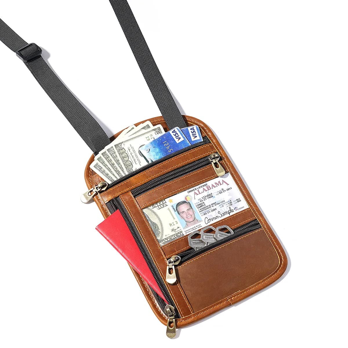Lady Bag Neck-hanging Passport Holder With RFID Protection Against Theft Suitable For Tickets Passports Cards Bank Cards Wallet