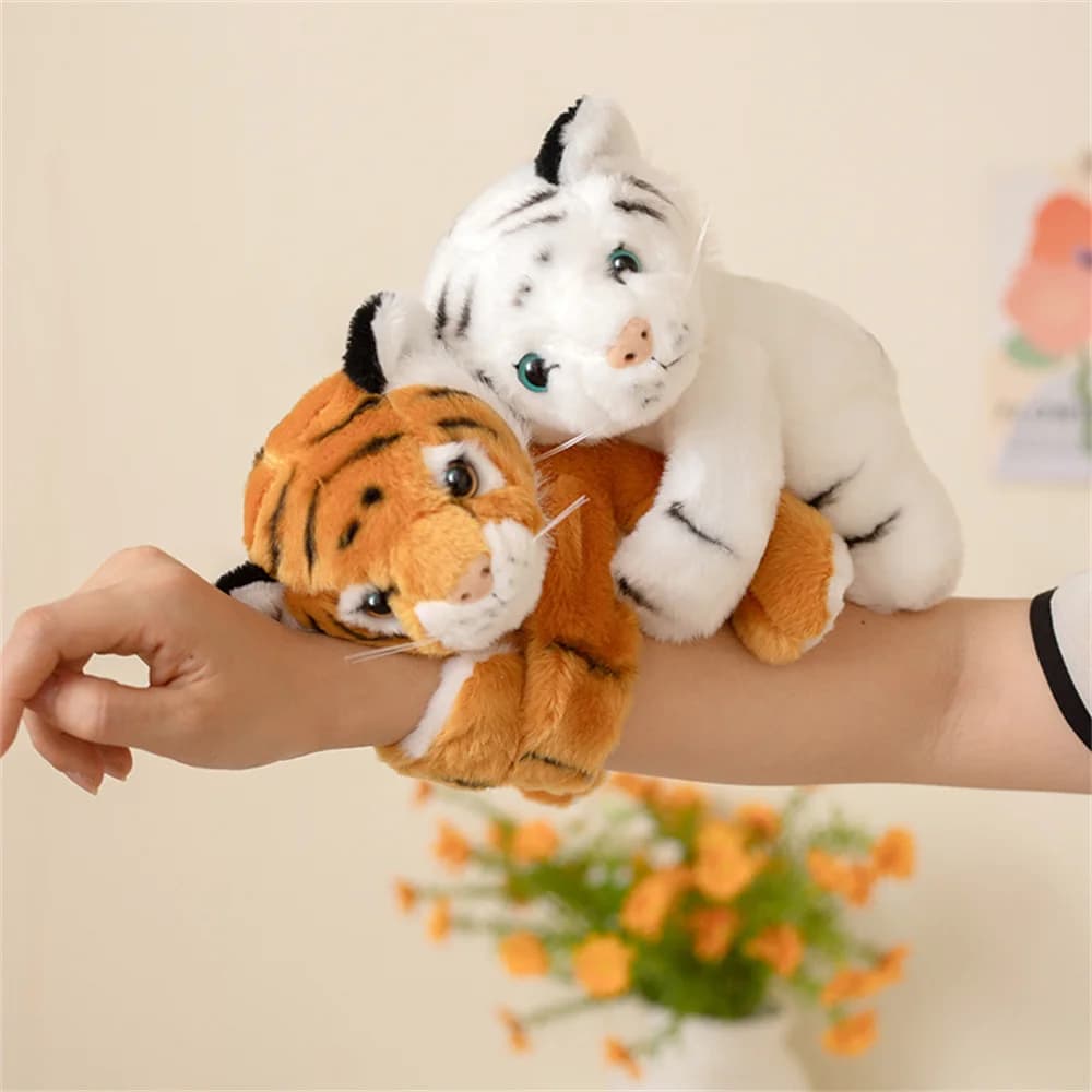 Lovely Animal Slap Snap Wrap Wristband Bracelet Red Panda Tiger Plush Hand Ring Wristband Kids Toys Creative Funny Gift