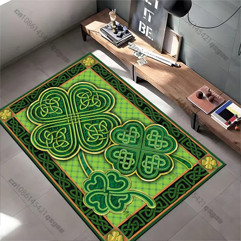 Carpet with Celtic trifoils and Irish design, yoga mat, decoration for living room, baby kit mat, tiger mat, game mat
