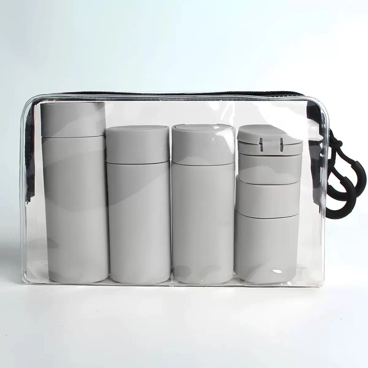 5pcs Multiple Colors Portable Soft Touch Cream Travel Dispenser Bottles Set for Lotion, Cleanser, Shampoo