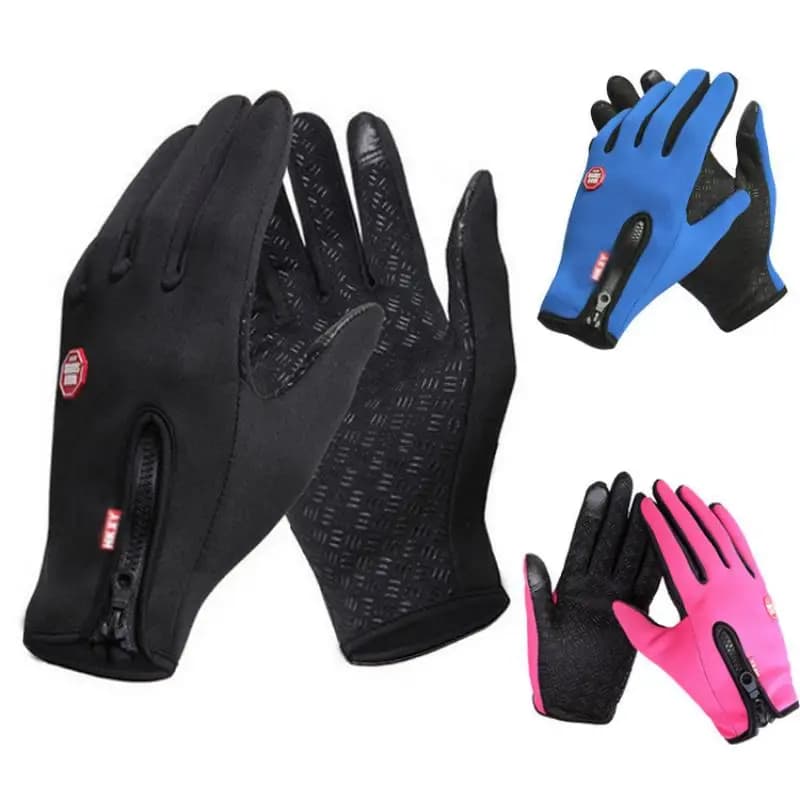 Guanti touchscreen caldi antivento in pile da ciclismo autunno/inverno per uomo e donna, escursioni all'aperto, sci, ciclismo, guanti con cerniera