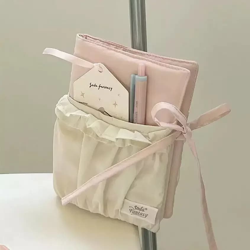 Nice pink white cotton fabric A6 diary notebook diary cover ring planners organizer gifts for girls handmade
