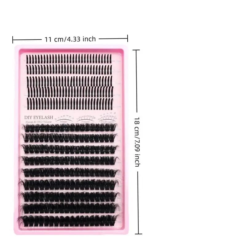 Extension ciglia 10D effetto volume, a ciuffetti, in visone, effetto wispy e spiky, applicazione facile fai da te per uso professionale e domestico
