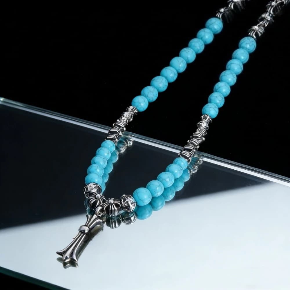 Nuovo Bracciale in Argento S925 con Perline Blu e Pietra Occhio di Gatto, Stile Hip Hop Punk alla Moda, Versatile, 2026