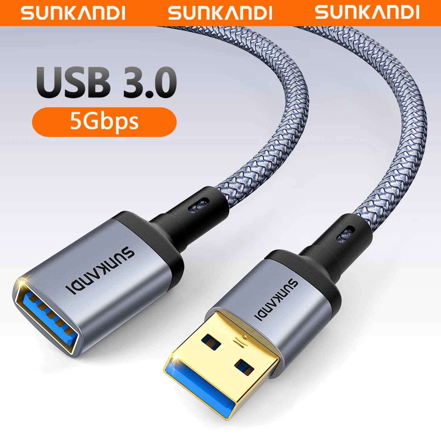 SUNKANDI USB 3.0 Extension Cable USB 3.0 Male A to Female A 5Gbps for Gamepad USB Flash Drive USB Hub External Hard